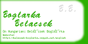 boglarka belacsek business card